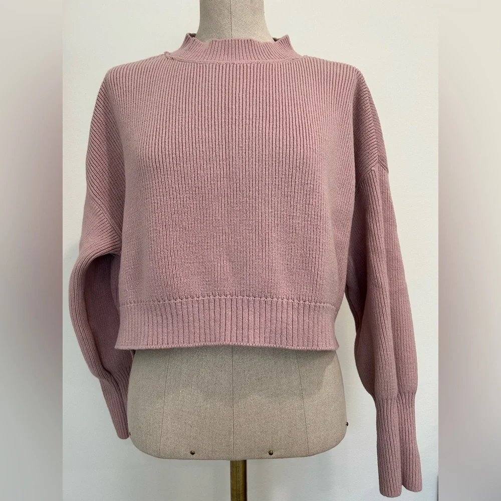 FREE PEOPLE - Easy Street Crop Pullover Sweater in Lost Petal Size XS - Picture 3 of 9